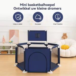 Children's Playpen Safety Fence with Basket Ball Court & 30 Balls (PP01) - Image 8