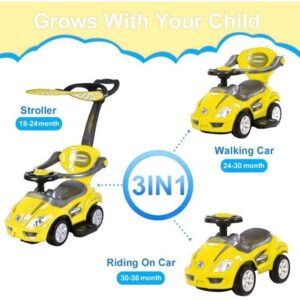 Kids Ride On 3 in 1 Tolo Car with with Removable Canopy Backrest and Cup Holder (BC8301) - Image 2