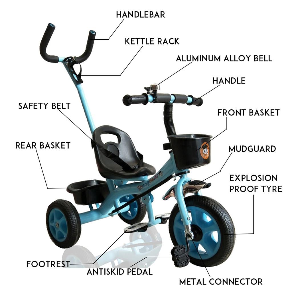 Kids Tricycle with Handle (TS5539) 6