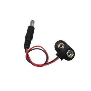 9V Battery Clip Snap Connector with Male Barrel Jack