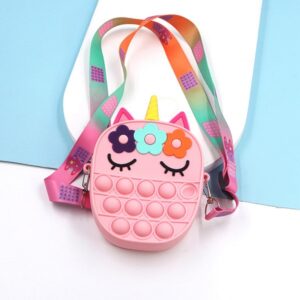Kids Pop It Push Fidget Oval Crossbody Bag (Rose Pink) - Image 5