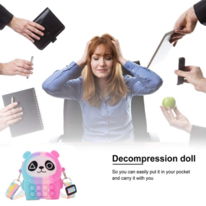 Kids Pop It Push Fidget Panda Crossbody Bag - Image 4