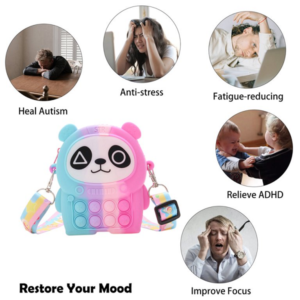 Kids Pop It Push Fidget Panda Crossbody Bag - Image 9