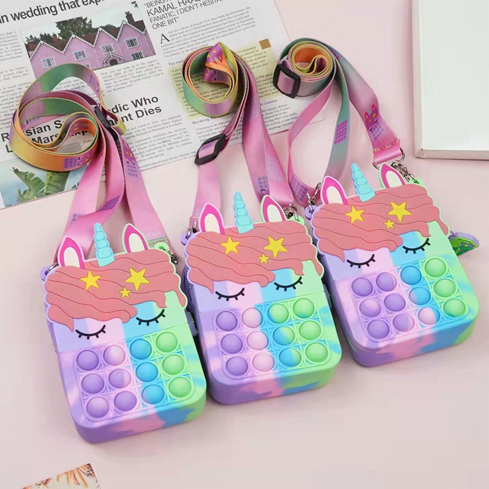 Kids Pop It Unicorn Crossbody Bag (Multi) 12