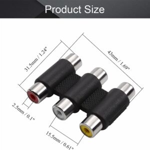Triple 3 RCA Female to Female Audio Extension Coupler Adapter Connector - Image 4