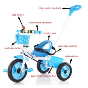 3 in 1 Baby Tricycle With Push Handle (TS670P) - Image 7