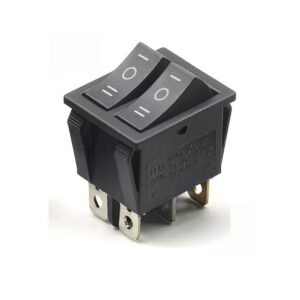 Rocker Switch Dual 6-Pin Shipboard 15A/250V 20A/125V (Black)