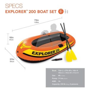 Intex Explorer 200 Boat Set With Oars & Pump (58331) - Image 2