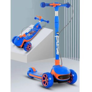 Kids 3 Wheel PU Flash Wheel Scooter with Music Double Brake (S984) - Image 3