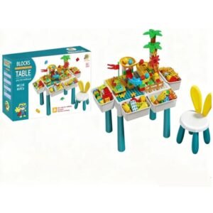 Kids Educational Building Blocks Silicone Cube Table With Chair (85 Pcs) MC816 - Image 6