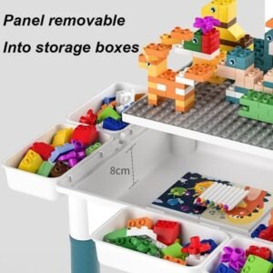 Kids Educational Building Blocks Silicone Cube Table With Chair (85 Pcs) MC816 - Image 4