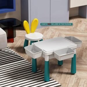 Kids Educational Building Blocks Silicone Cube Table With Chair (85 Pcs) MC816 - Image 3