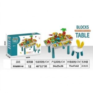 Kids Educational Building Blocks Silicone Cube Table With Chair (85 Pcs) MC816 - Image 2
