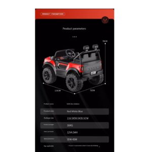 Kids Ride On Electric Rechargeable Jeep (MB6003) - Image 11
