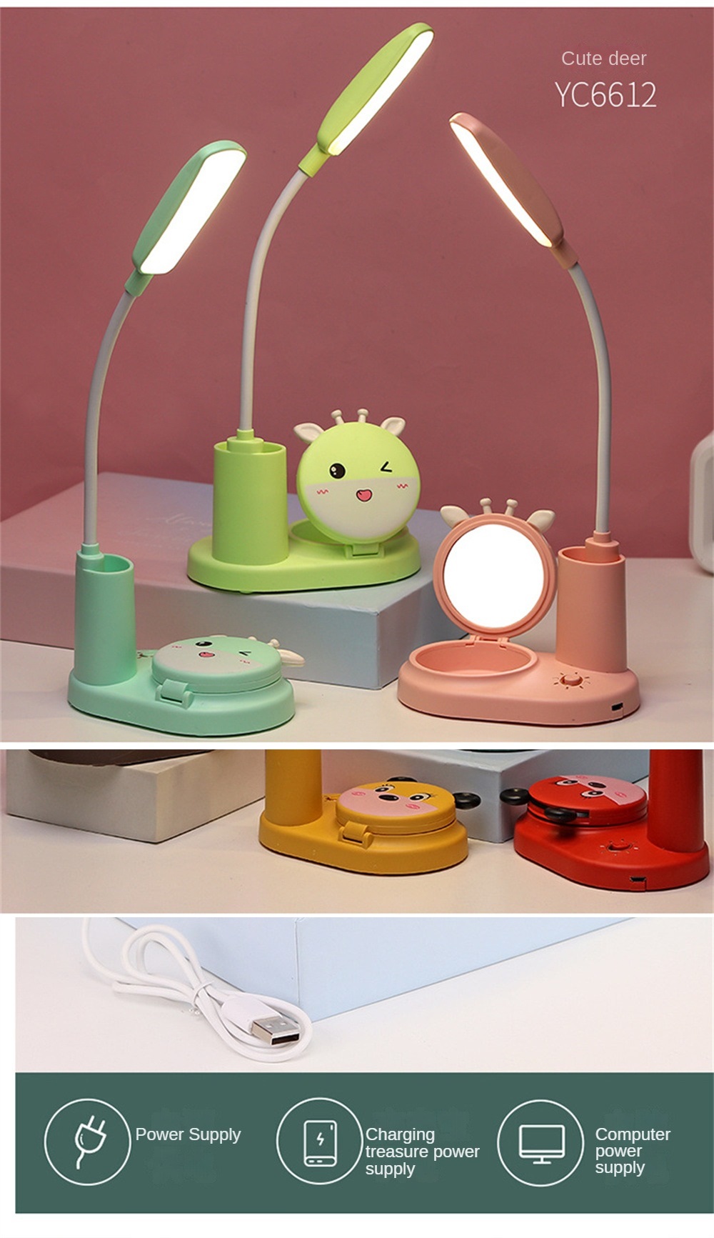 LED Lamp With Mirror And Stationery Holder (012651) 05