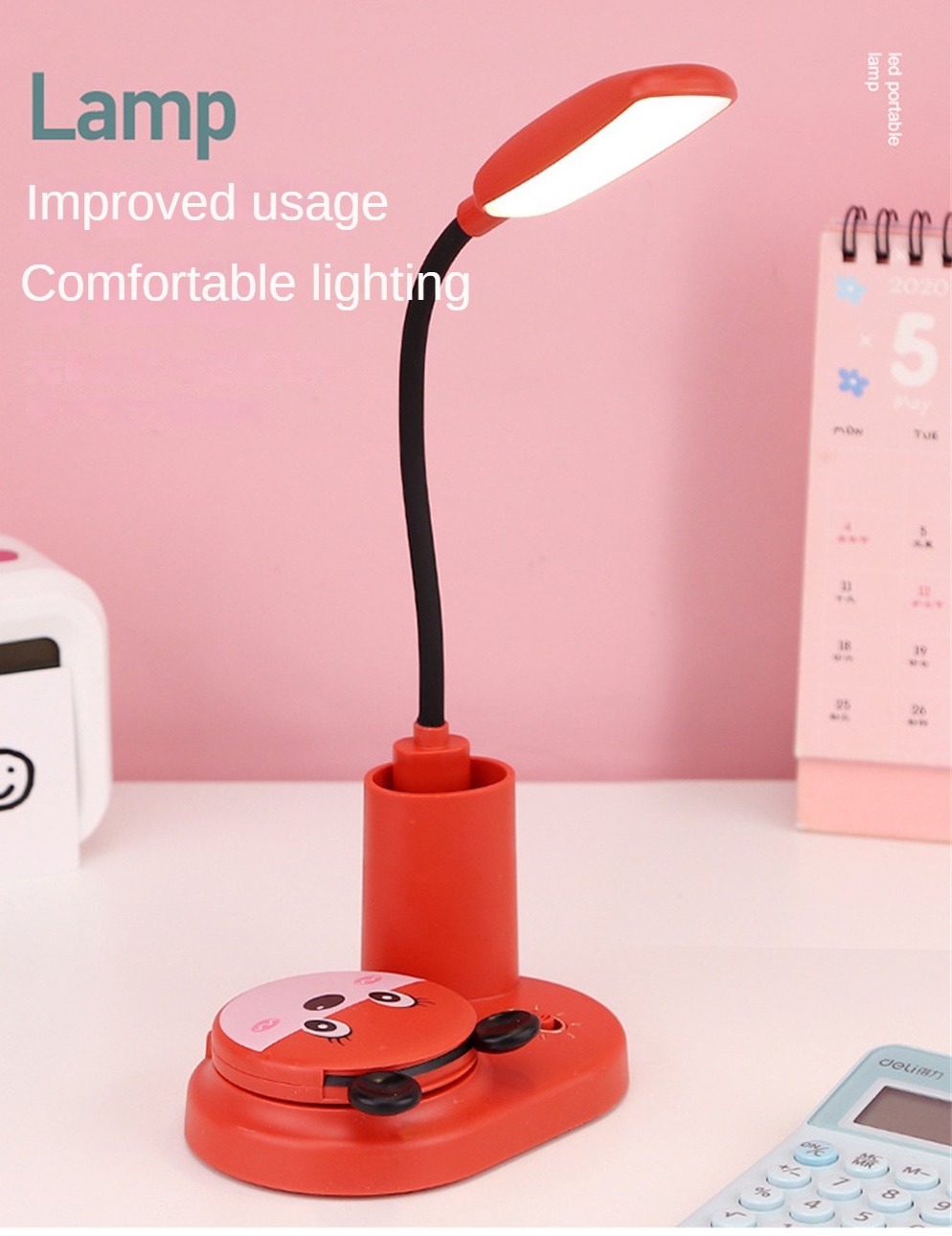 LED Lamp With Mirror And Stationery Holder (012651) 14