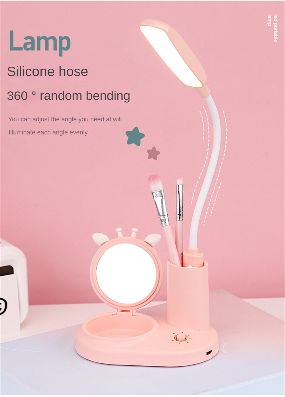 LED Lamp With Mirror And Stationery Holder (012651) 15
