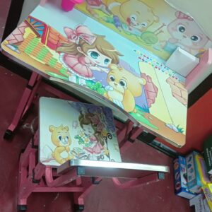 Kids Cartoon Design Girls Study Table and Chair (665) - Image 15