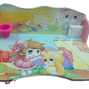 Kids Cartoon Design Girls Study Table and Chair (665) - Image 17