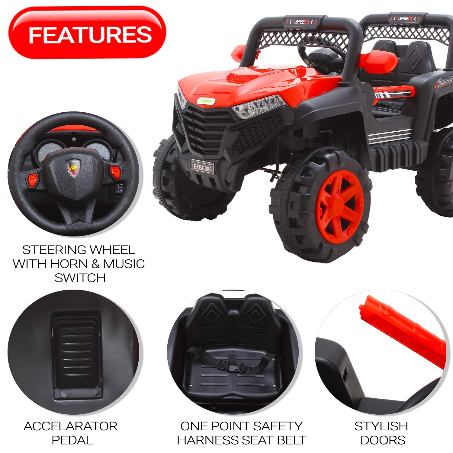 Kids Electric Ride On Jeep A6100 (MB6499) 7