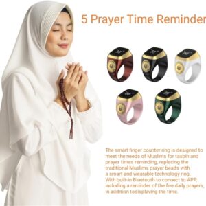Smart Ring Zikr Counter Digital Tasbeeh Tasbih Finger Counter 5 Prayer Time Reminder - Image 8