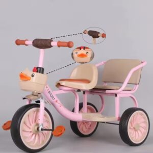 Baby Twin Double Seater 2 Seater Tricycle Bike (TS308) - Image 3