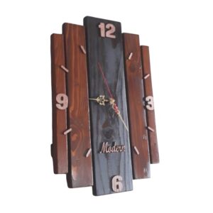 Brown Pine Wood Rustic Vintage Decor Modern Wall Clock (001) - Image 2