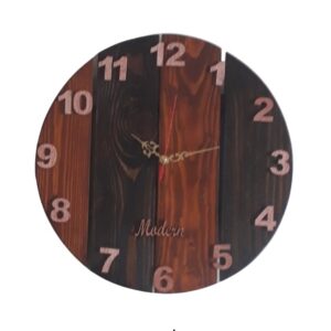 Brown Pine Wood Rustic Vintage Decor Modern Wall Clock (003) - Image 1
