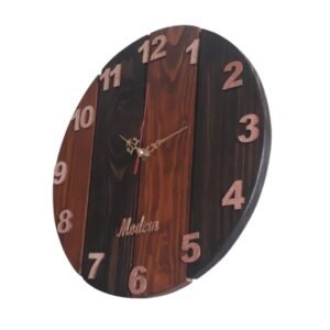 Brown Pine Wood Rustic Vintage Decor Modern Wall Clock (003) - Image 4