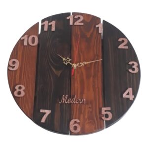 Brown Pine Wood Rustic Vintage Decor Modern Wall Clock (003) - Image 5