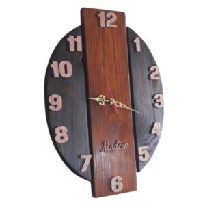 Brown Pine Wood Rustic Vintage Decor Modern Wall Clock (004) - Image 3