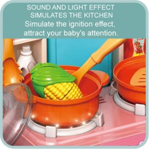 Kids Pretend Play Mini Kitchen Playset with Water Spray Light & Sound 33 Pcs (0060) - Image 2
