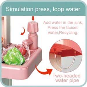 Kids Pretend Play Mini Kitchen Playset with Water Spray Light & Sound 33 Pcs (0060) - Image 5