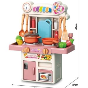 Kids Pretend Play Mini Kitchen Playset with Water Spray Light & Sound 33 Pcs (0060) - Image 8