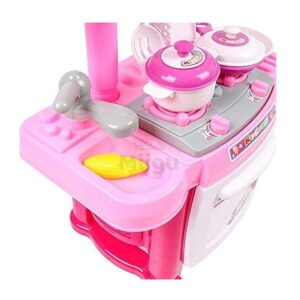 Kitchen Set Toy With 2 Role Lighting, Music and Wheel to Serve Tea Toy (61 PCS) (0232) - Image 6