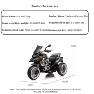 Kids Rechargeable Ride on Electric Motor Bike (MB2322) - Image 2