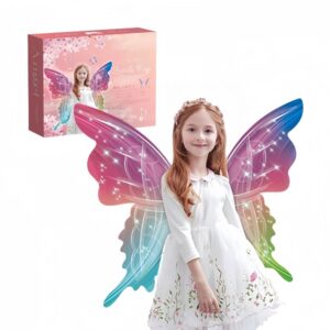Girls Dress Up Simulated Moving Light Up Electric LED Fairy Butterfly Swing Wings (0480)