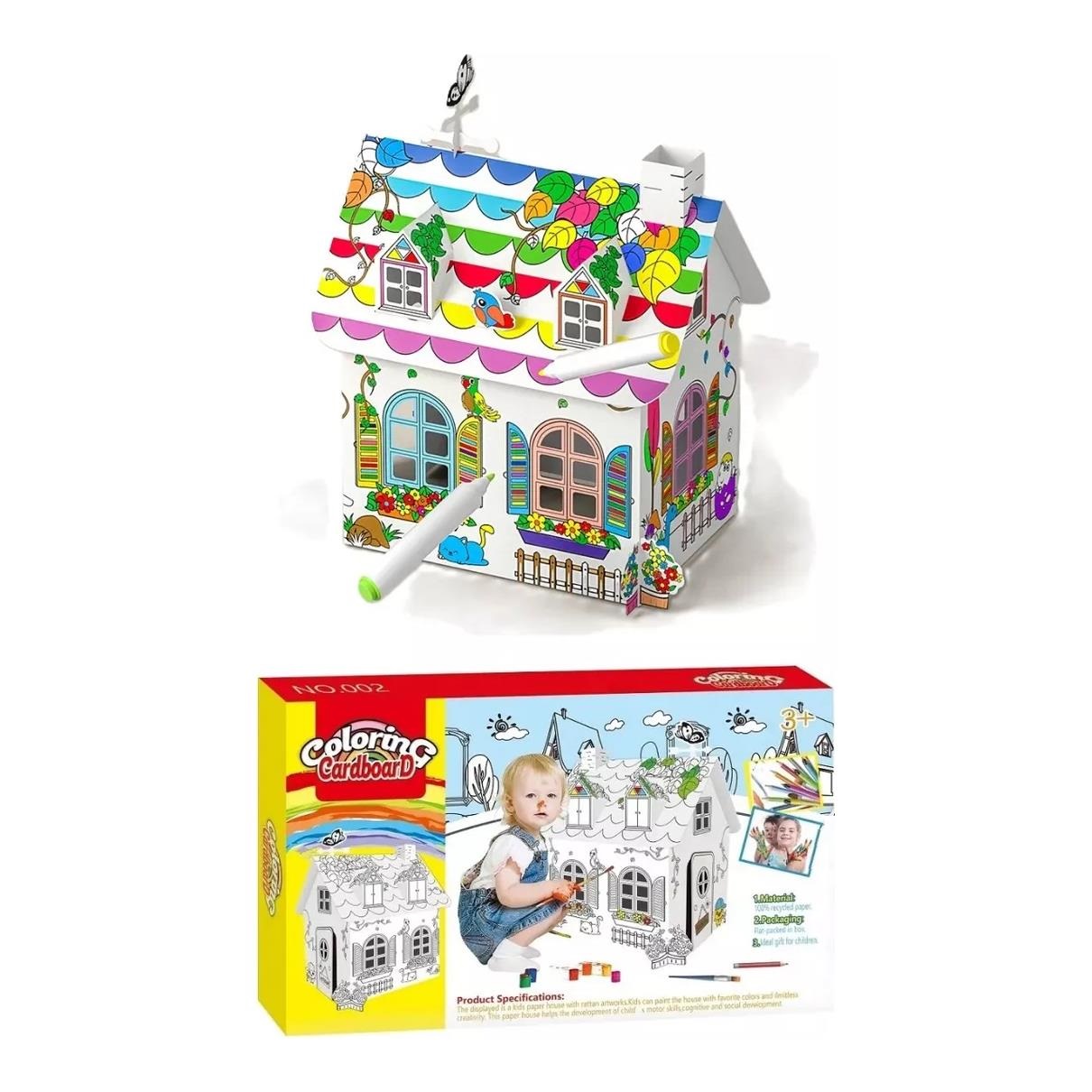 Kids Cardboard House Coloring House (0551) 3