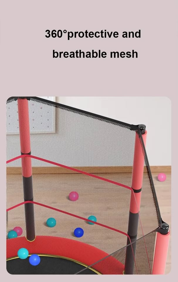 Kids Trampoline with Safety Enclosure Net (1.6M High 1.4M Diameter) 0419 12