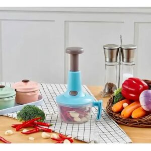 Plastic Food Chopper Manual Speedy Hand-Press Vegetable Chopper Mixer Cutter - Image 3