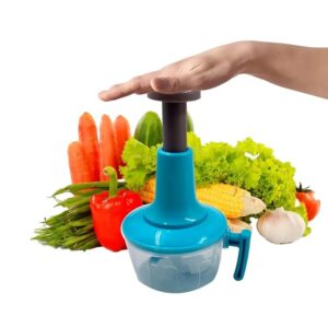 Plastic Food Chopper Manual Speedy Hand-Press Vegetable Chopper Mixer Cutter - Image 6