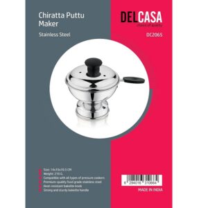 Stainless Steel Chiratta Puttu Maker With Handle - Image 6
