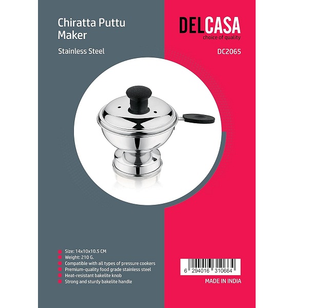 Stainless Steel Chiratta Puttu Maker With Handle 2