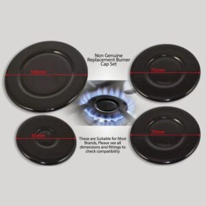 Universal Gas Cooker Hob Burner Cap (Set of 4) 55mm 75mm 100mm (Flat Or Concave) - Image 2