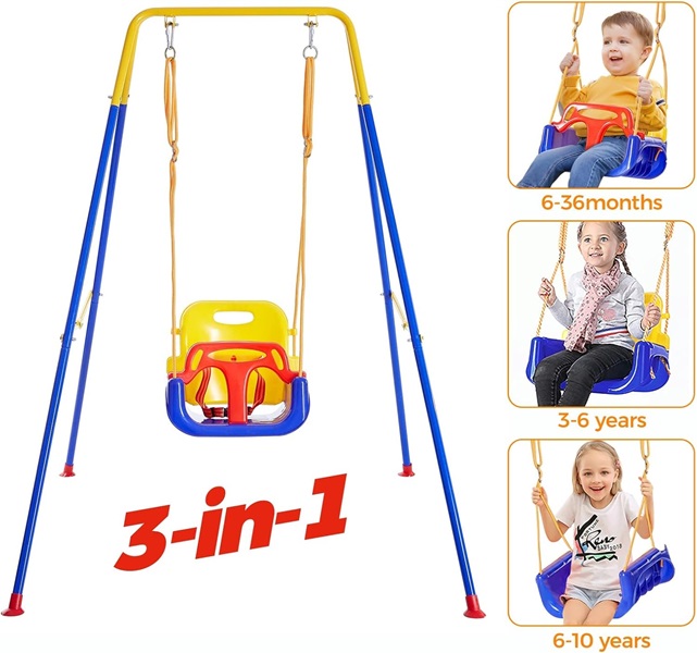 Children Horizontal Bar Swing Courtyard Hanging Basket with Stand (BS66) 6