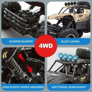 1/10 Scale 6WD Diecast Electric Climbing High-Speed Drive Drift Alloy Remote Control Car Off Road RC Rock Crawler Vehicle Car (0567) - Image 5