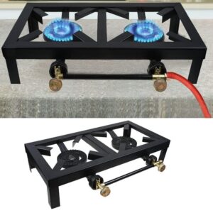 Gas Cooker Portable Angle Iron Double Burner Stove - Image 4
