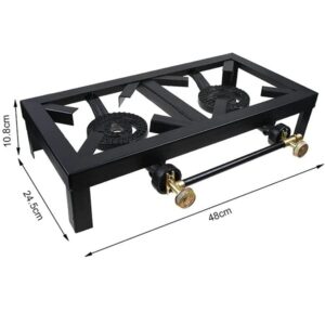 Gas Cooker Portable Angle Iron Double Burner Stove - Image 5