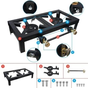 Gas Cooker Portable Angle Iron Double Burner Stove - Image 6