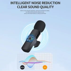 K8 Single Mic Wireless Clip Microphone USB C and Lightning Ports - Image 4